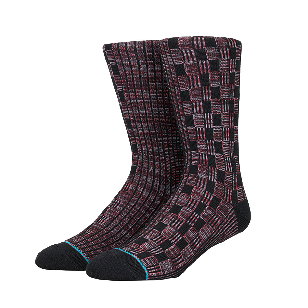 Men's Stance Crew Socks L 9-12 - Red Black Athletic Support Ribbed Arch-image