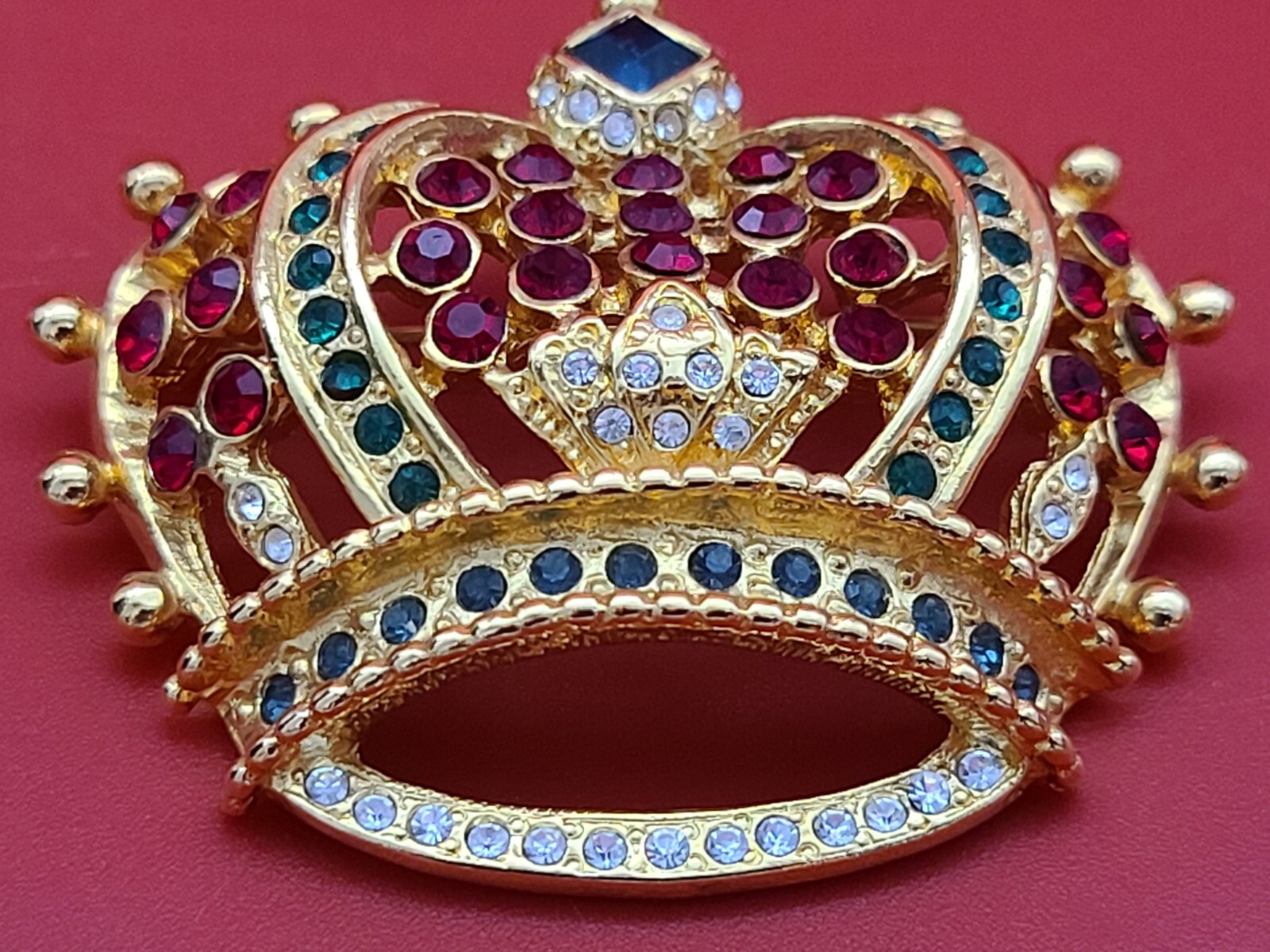 KJL Kenneth J Lane Large Crown Brooch Pin - image 3