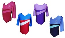 TALENT TALE  GIRLS DANCE/ GYMNASTIC 3/4 Sleeve Leotard with Rhinestone