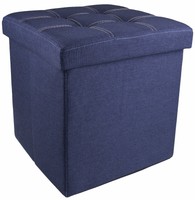 Blue Denim Collapsible Storage Ottoman Foot Rest on sale Blue Denim Collapsible Storage Ottoman Foot Rest on sale
