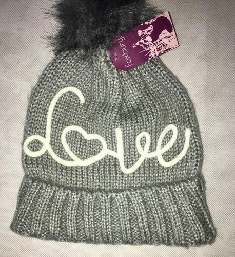 Ladies Winter Hats Women's Knitted Hat with Bobble Pink Grey Pale Green Love NEW - Picture 15 of 15