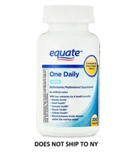 Equate One Daily Men'S Multivitamin/Multimineral Supplement Tablets, 200 Count