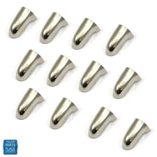 1966-1972 GM Cars Bucket Seat Chrome Bullet Seat Back & Apron End Caps Set 12