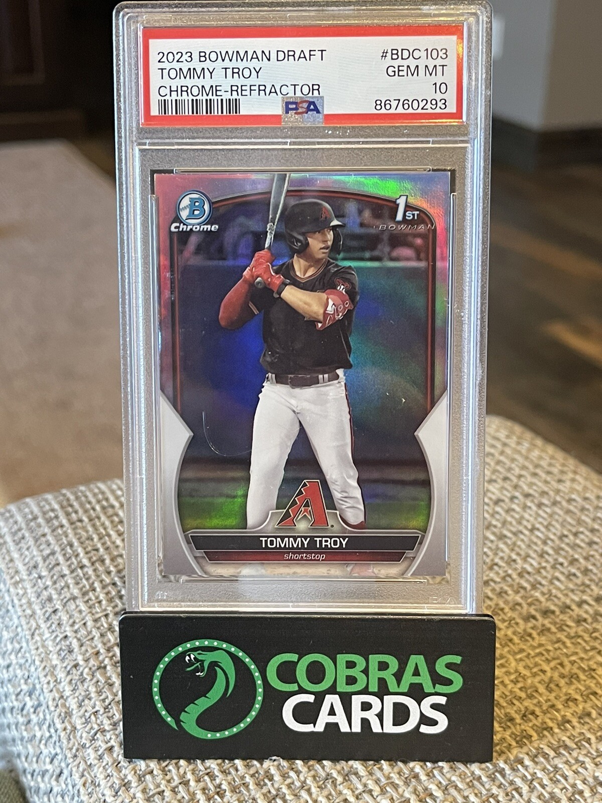 2023 Bowman Chrome Tommy Troy Refractor Prospect #BDC103 PSA 10 Gem Mint