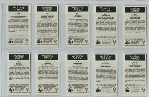 Brooke Bond. RE-ISSUE. A full set, 40 British cards, B32: 'Vanishing Wildlife' - Picture 2 of 8