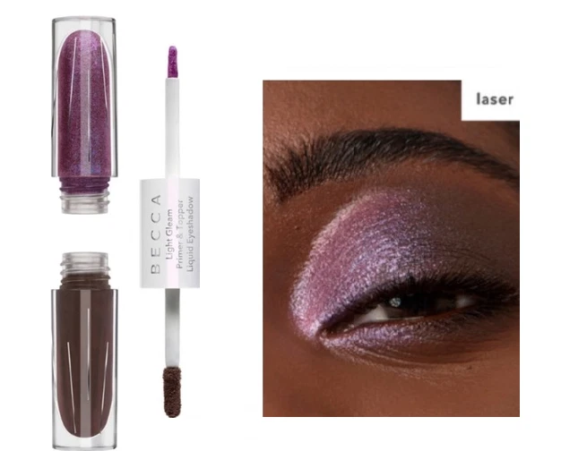 Sombra de ojos BECCA Light Gleam imprimación púrpura Topper ciruela láser TAMAÑO COMPLETO NUEVO Foto 2 de 3