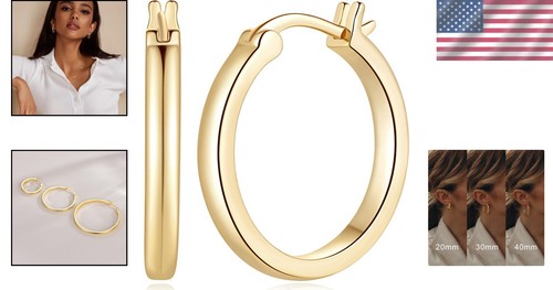 Artistic Engraved 14K Gold Hoops - Secure Clasp & Elegant Design for Women - 第 2/9 張圖片
