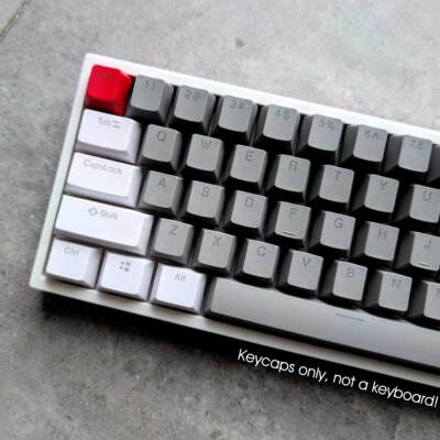 Gray Red Double Shot PBT Keycaps Set OEM Shine Through for Cherry MX Keyboard