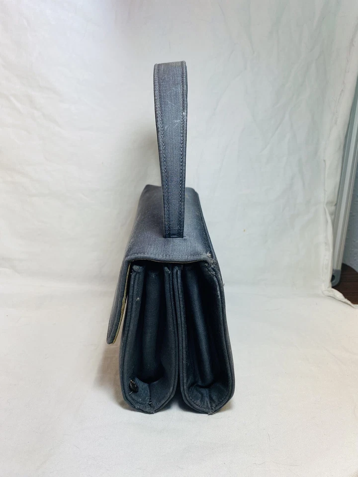 Bolso de Mano Palizzio Vintage con Espejo de Mano Original Gris Estilo Acordeón Foto 4 de 4