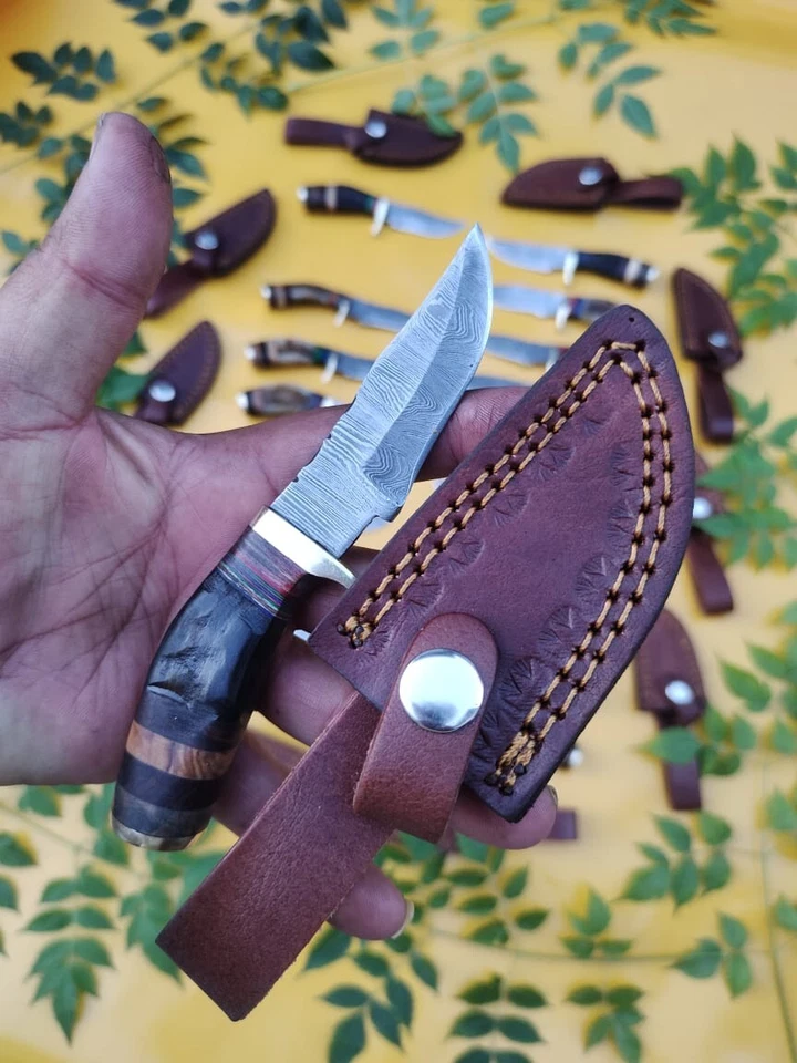 Lote de 20 CUCHILLOS DE CAZA DESOLLADORES DE ACERO DAMASCO HECHOS A MANO 6 pulgadas Foto 2 de 4