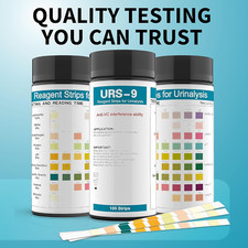URS 9-In-1 Urine Test Strips 9 Parameters Testing UTI, Protein/Leukocytes/Nitrit