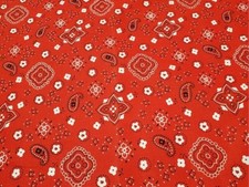 POLYCOTTON BANDANA PRINTED PAISLEY PATTERN FABRIC 60"WIDE SOLD BY THE YARD