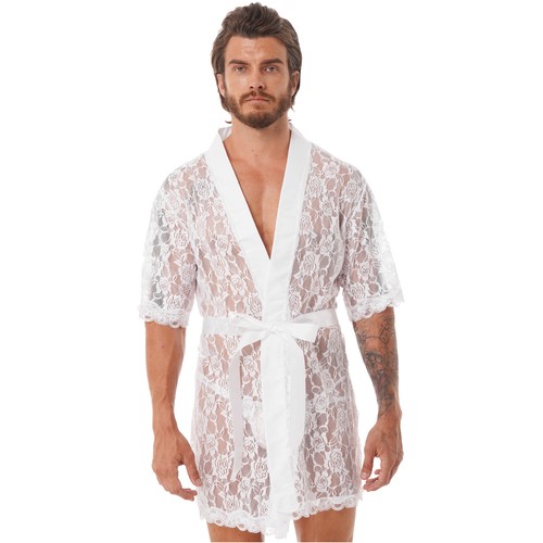 Herren Sexy Satin Anzugjacke Bademantel Morgenmantel + Bindengürtel Nachtwäsche - Bild 142 von 158