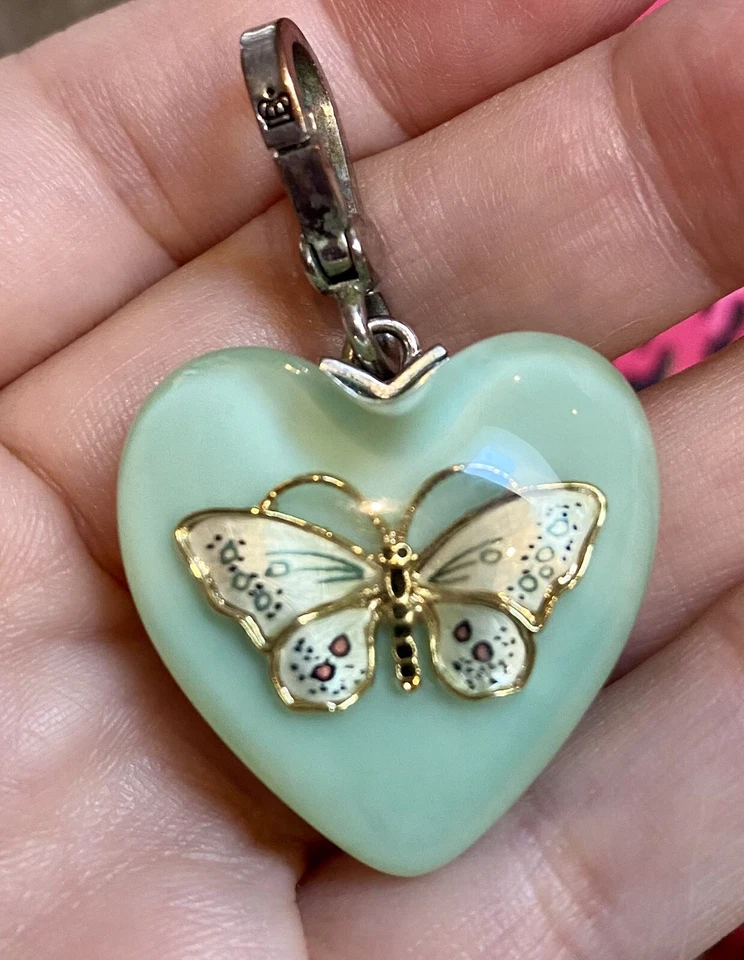Juicy Couture Vintage Difícil de Encontrar Grande Robin’s Egg Azul Mariposa Corazón Dije ¡MUY RARO!! Foto 4 de 4