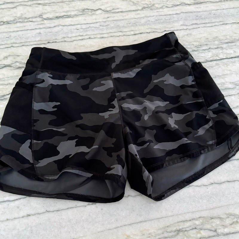 Athleta Girl Record Breaker 3" Black Camo Shorts Size L 12