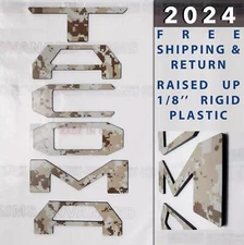 Desert Storm Raised Plastic Letters Inserts fits Toyota Tacoma 2024 25 Tailgate