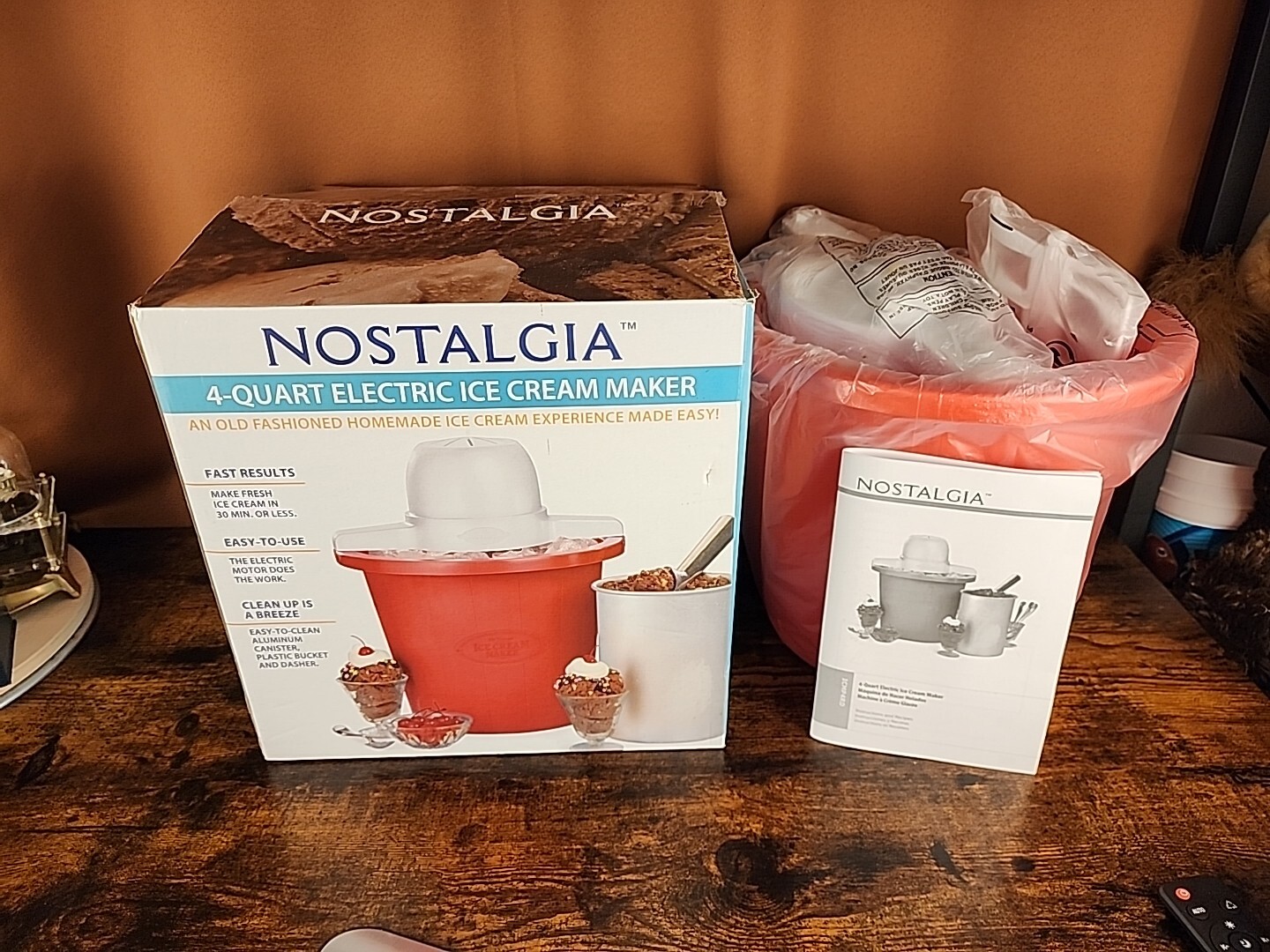 Nostalgia 4Quart Electric Ice Cream Maker Model ICMP4RD Ice Cream