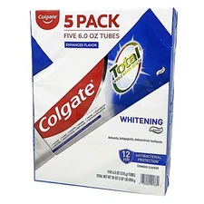 Colgate Total Whitening Toothpaste, 6 Ounce (Pack of 5)