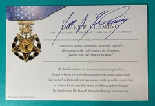 SIGNED JAMES P. FLEMING CARD AUTO - MEDAL OF HONOR - VIETNAM - MOH