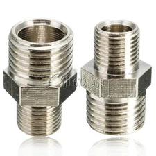 Silver 1/4'' Male to 1/8'' Male Airbrush Hose Adaptor BSP Fitting Connector