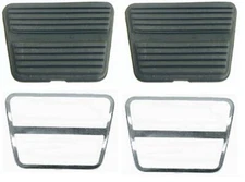 1968-79 Corvette Clutch & Brake Pedal Pads with Stainless Trim