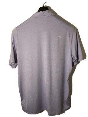 KJUS Mens Size XL UPF 50 Soren Golf Polo Shirt in a Purple Pin