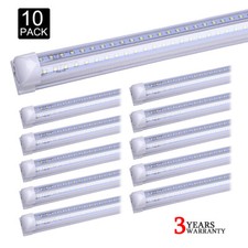 10Pcs T8 8FT Led Tube Light Bulbs 100W V Shaped 8' Led Shop Light Fixtures 6000K