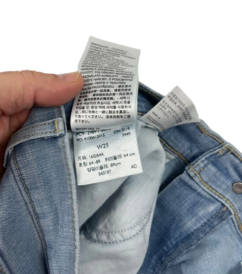 Pantalones Cortos Florales Levi Strauss & Co Mujer Azul Denim Bordado Frontal 25 Foto 4 de 4