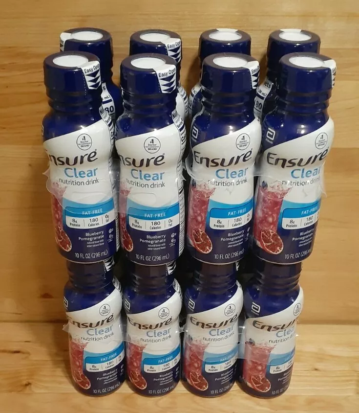 REDUCED!!!! 80 ENSURE Clear Nutrition Drink Blueberry Pomegranate 10z  protein