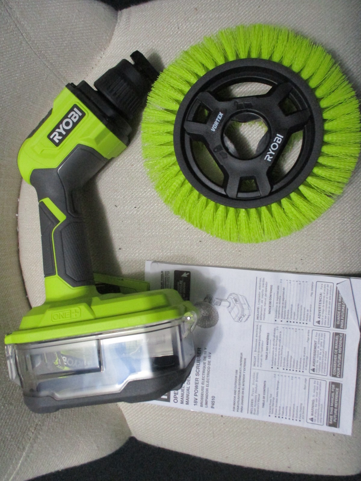 RYOBI ONE+ 18V Cordless VORTEX Power Scrubber (Tool Only) No Battery P4510