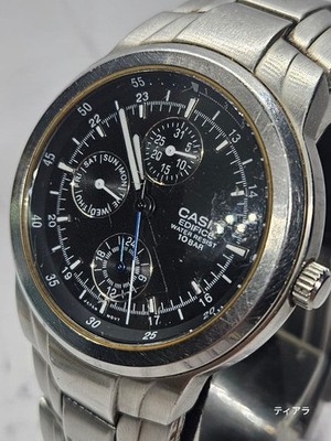 Working condition CASIO EDIFICE analog watch, 10 BAR battery, battery replaced.