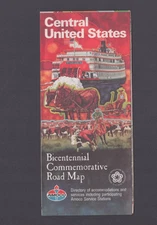 1976 Amoco Oil Central United States Road Map Travel Bicentennial Commerative
