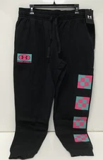 Under Armour Joggers Mens Rival Fleece Cuffed Geometric Sweatpants Size XL