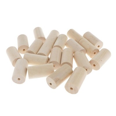 20Pcs Holzperlen Zylinder Unfinished Tube Bead DIY Schmuck Handwerk
