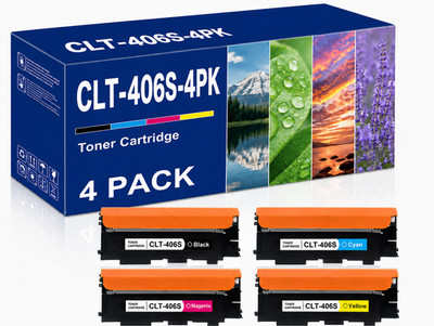 4PK CLT 406S Toner Cartridge CompatiblE For Samsung Xpress C460W C410W Printer