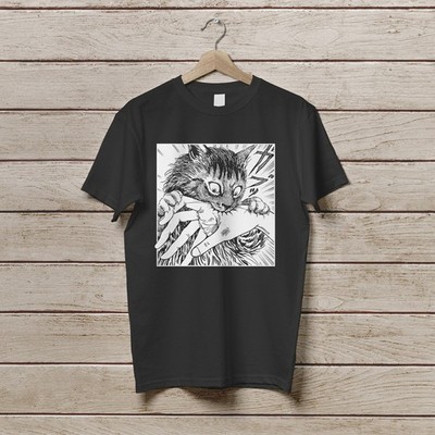 Cat bite shirt, terrifying cat T-shirt, funny cat T-shirt, crazy cat T-shirt,