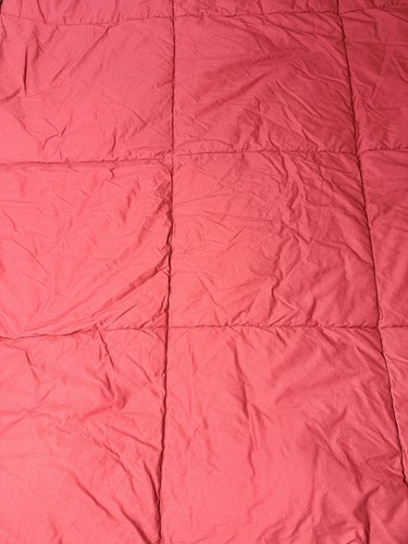 WOOLRICH Down Alternative Blanket Red Twin Baffle Box Quilted Puffer Lodge - Picture 2 of 9