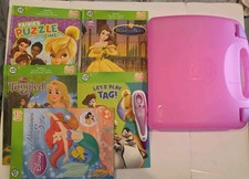 6 Book  Pen  Case Leap Frog Tag Readers Tangled, Arial, Fairies, Beauty Beast