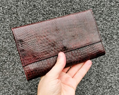 Unisex Geldbörse exotisches genarbtes Leder Geld Dokumente Reisepass Karten Schlüssel Reise