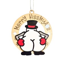 Funny Christmas Ornaments - Wooden Christmas Decorations, White Elephant Gift...