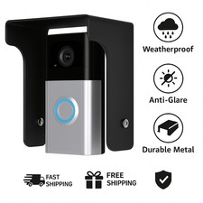 Universal Smart Doorbell Metal Cover Rain Sun Shield for Home Security
