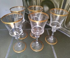 5 Wunderschöne Weingläser 🍷 EISCH 🍷 mit Goldzackrand Serie Kristall