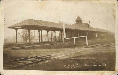 Burnham Maine ME Train Station Depot Railroad c1910 Real Photo Postcard