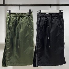 Lady Sacai Luck New Slimming Drawstring Side Zipper Pleated Waist Pencil Skirt