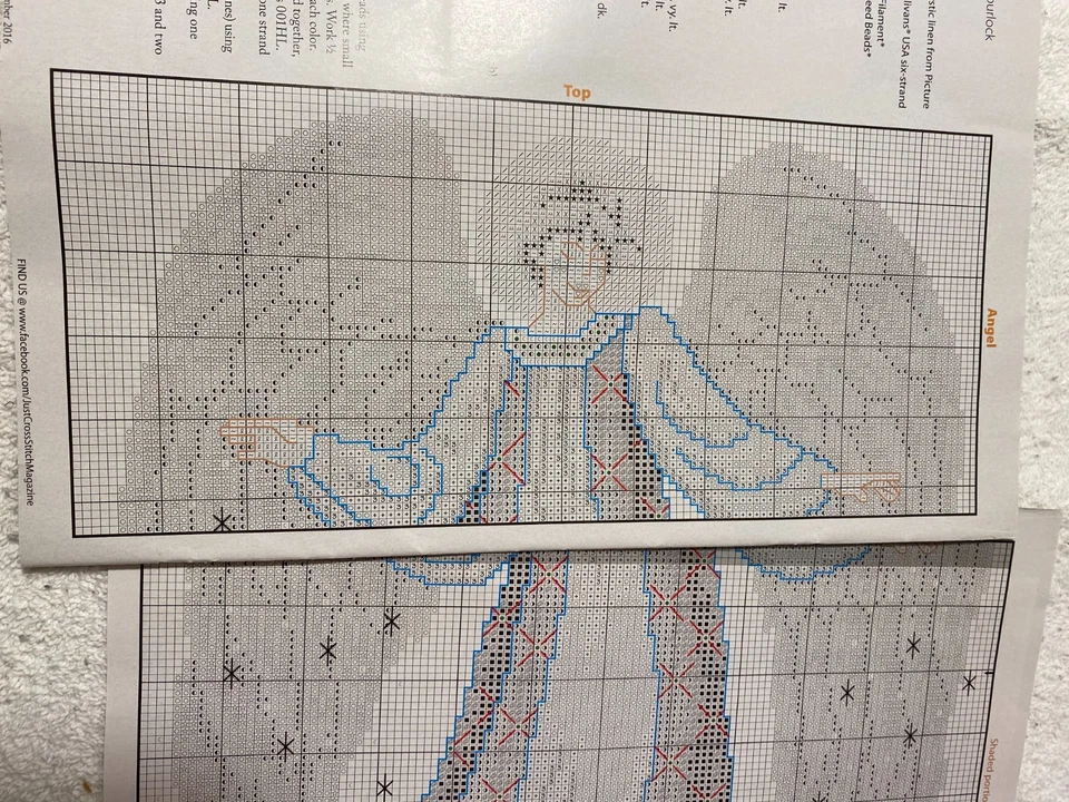 Angel In Blue Dress Cross Stitch Pattern - Image 4 of 4