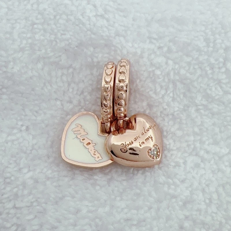 Dije dividido para pulsera madre e hija enchapado en rosa You're Always in My Heart Foto 2 de 4