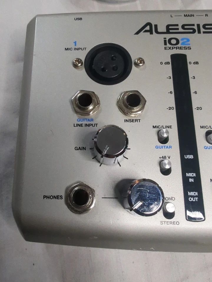 USED Alesis iO2 Express 2-Channel USB Recording Interface AS IS Not Tested - Image 4 of 4