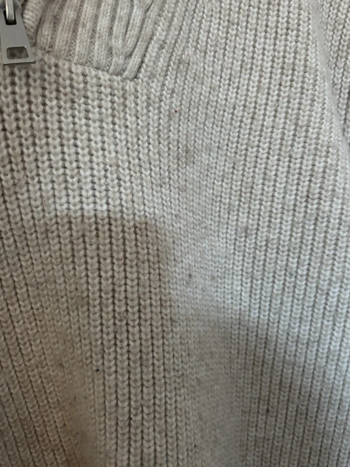 Zara Ribbed Mens Quarter-Zip Size Medium. Cream/beige Color. - Image 3 of 4