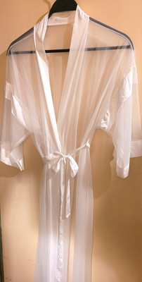Long and Lovely Satin trim Robe Size  MED