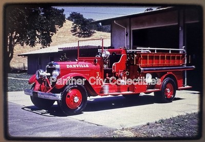 Vintage 35mm Fire Truck Slide #19 / Danville California 1930 Auto Car 500 GPM